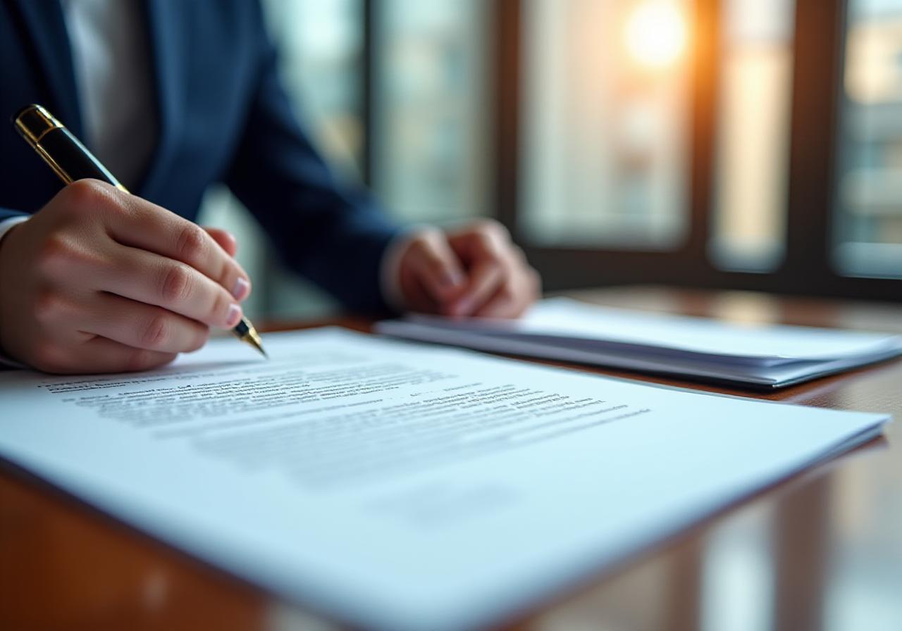 Professional legal document preparation and review in a modern London office